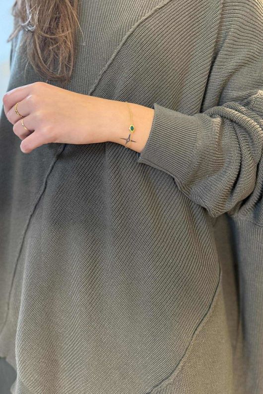 Paloma Oversized Grunge Knit Khaki